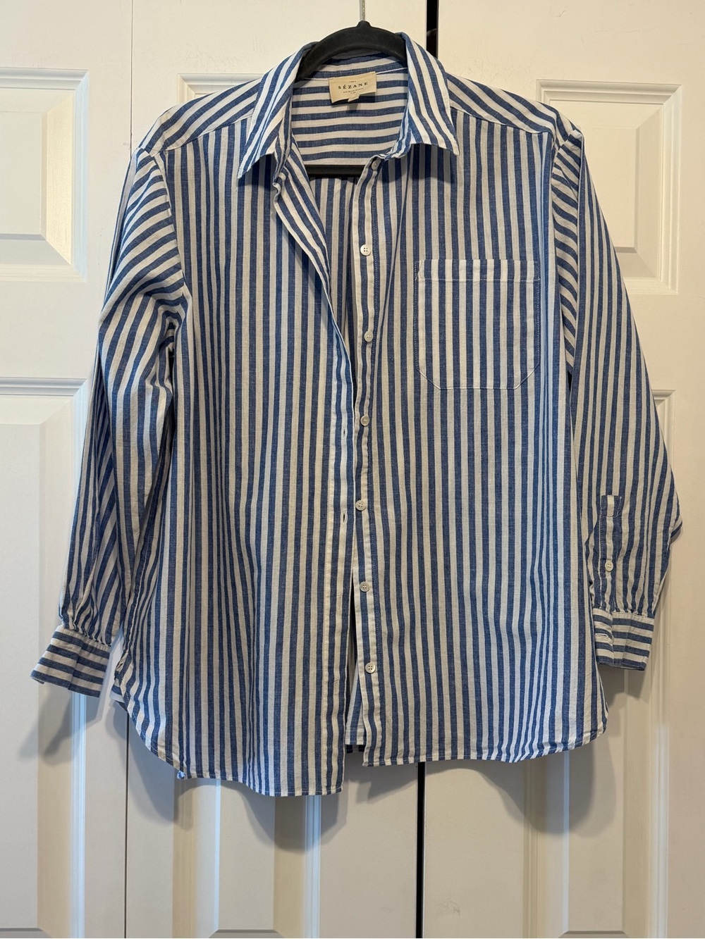 Sezane Max striped blue shirt size 40 Eu